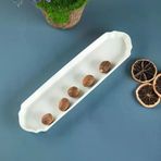 Lunar Kare Zeytin Servis Tabağı Beyaz Seramik 25 Cm