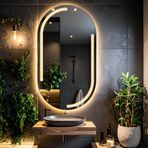 Lunare Led'li Lazer Kumlamalı Lavabo & Banyo Aynası (Dokunmatik Sensörlü) günışığı led 70 x 40