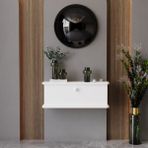 Lunaris Dresuar %100 Mdf Kapaklı Duvara Monte - Beyaz
