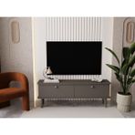 Lunaris Tv Ünitesi - Tv Sehpası 140 cm %100 Mdf Lake Ahşap Ayaklı - Gri