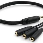 Lunatic 0043 Kulaklık Mikrofon Çoklayıcı 3 Port 3.5mm Splitter Çevirici 30Cm 3,5 mm Erkek 1X Adet - 3,5 DişiX3 Adet KULAKLIK ÇOKLAYICI, SpLİTTER Tüm 3,5mm portu bulunan cihazla Dönüştürücü Adaptör