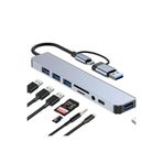 Lunatic 1060 8 in 2 USB-C & USB 3.0 Hub Çoklayıcı USB, Type-C, SD/TF ve Aux Çevirici