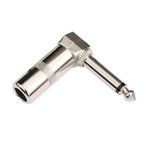 LUNATİC 10852 GİTAR JACK 6.3 MM MONO L TİP METAL JACK (10852 Gümüş)