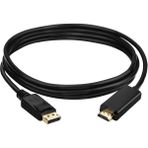 Lunatic 1843 1.8 Metre Displayport To Hdmi Çevirici Dönüştürücü Adaptör Kablosu 24 Ayar Altın kaplama giriş uçları Yüksek kaliteli