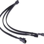 Lunatic 5353 3'lü Fan Çoklayıcı 3 Port Y Pwm 4 Pin Splitter Çoklayıcı Switch Örgülü Kablosu (5353-3'lü)