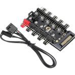 Lunatic 8849 10 Port Fan Sata Güç Switch Pwm Çoklayıcı, Sata 10 Port Soğutma Fan Splitter Hub, Pc Bilgisayar - Standart