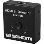 Lunatic 9444 2 Port Çift Yönlü Hdmi Switch Splitter Ekran Monitör Altın Kaplama Çoklayıcı Çoğaltıcı (Aynı anda iki ekrana görüntü vermez. Üzerindeki düğmeyle ekranlar arası geçiş yapılır)
