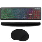 Lunatic Everest KB-120 Sleek Siyah USB Aydınlatmalı Q Gaming Oyuncu Klavyesi + Klavye Pad + Mouse Pad Set
