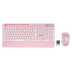 Lunatic Everest KM-9676 Multimedya Tablet-Telefon Standlı Bileklik Ağrı Engelleyicili Uzun Menzilli Kablosuz Klavye Mouse Set (PEMBE)