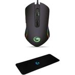 Lunatic Hawk Siyah Makrolu 6400DPI Rgb Ledli Gaming Oyuncu Mouse + Logitehc 70X30 CM Mouse Pad