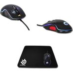 Lunatic Owl 7200 Dpi 7d Sese Duyarlı Rgb Işıklı Makrolu Drag Click Mouse +Steelseries 40 x 30 Gaming Mouse Pad - Siyah