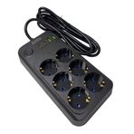 Lunatic Showmax Serisi SH-3046 Termal Akım Korumalı Priz 2 MT (6 Priz + 2 Usb + 2 Type-c) (6 Lı 2xUSB 2xType C Çıkışlı)