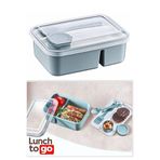 Lunch To Go Beslenme Kabı Bölmeli Sosluklu Plastik Beslenme Kutusu 920Ml 40Ml 14,5X20X7,4(H) Cml Mavi