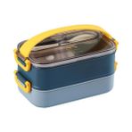 Lunchbox Çelik Beslenme Kabı 2 Kat 1200 Ml Yemek Kabı Sarı