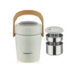 Lunchbox Çelik Beslenme Kabı 3 Kat 1600 Ml Yemek Kabı Beyaz