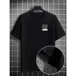 Lune Store Erkek Dağ Grafikli Tişört, Yaz Için Büyük Beden Rahat T-Shirt - Siyah - M