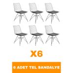 Lunera Mobilya 6 Adet Modernismo Tel Sandalye İç Mekan,Balkon,Yemek Masası Sandalyesi