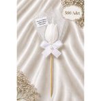 LuneraBag 500 Adet Kişiye Özel İnci Taneli Beyaz Lale Kokulu Mum Hediyelik Söz Nişan Kına Baby Shower Organizasyon Hediyesi