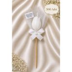 LuneraBag 500 Adet Kişiye Özel İnci Taneli Beyaz Lale Kokulu Mum Hediyelik Söz Nişan Kına Baby Shower Organizasyon Hediyesi