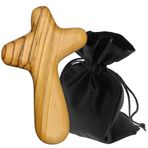 Lunexus Teselli haçı 10 cm - Yaşam haçı - Kutsanmış & kutsanmış - Bethlehem zeytin ağacı - şifa, teselli, hacı, komünyon, kiliseye kabul, vaftiz için dua haçı - Hastalar için hediye