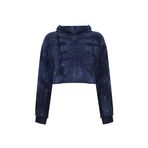 Léunial Alexis Mavi Batik Crop Top Sweatshirt (Large)