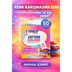 LUNICO Çamaşır Renk Koruyucu Mendil 50'Li (50 Yıkama) - Renk Ayırıcı ve Kir Tutucu Mendiller