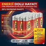 Lunitech Alkalin Aa Kalem Pil, 1,5V (Oyuncak - Mause - El Feneri ), 20'li Paket Ymk - 20 Adet