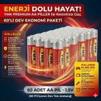 Lunitech Alkalin Aa Kalem Pil, 1,5V (Oyuncak - Mause - El Feneri ), 60'lı Paket Ymk - 60 Adet