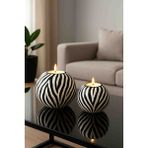 Luniva Home Dekoratif Zebra Desenli 2'li Küçük ve Büyük Ev ,ofis Hediyelik Modern Dekorasyon Obje Seti(Tealight Mumlar Dahildir)