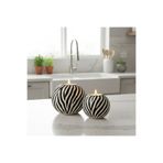 LUNİVAA HOME Dekoratif Zebra Desen 2'li Küçük ve Büyük Ev Ofis Hediyelik Modern Dekorasyon Obje.MUMLAR DAHİLDİR.