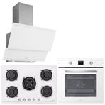 Luno 3420 W 90 cm Davlumbaz+6502 W Fırın+CS5365 Ocak 75 cm Beyaz Ankastre Set
