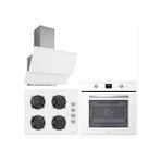 Luno 3420W Davlumbaz 6502W Fırın CS5335W Ocak Beyaz Ankastre Set
