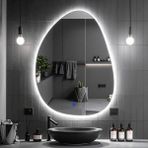 Luno Beyaz Led'li Lavabo & Banyo Aynası (Dokunmatik Sensörlü) - Beyaz Ledli - 90 x 66