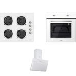 Luno F6502W01 - LCO5335W01 - 3420.6.W01 Beyaz Cam Ankastre Set