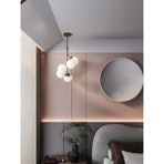 LUNO Modern Eskitme Metal Gövdeli 5'li Beyaz Cam Küre Avize | Tavan Aydınlatma Avize Modeli - Eskitme - Beyaz