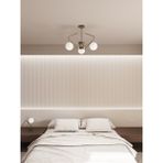 Lunor Eskitme Kasa Beyaz Cam Küre Başlıklı Modern 3'lü Avize – Salon ve Oturma Odası Için - Eskitme - Beyaz