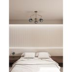 Lunor Eskitme Kasa Füme Cam Küre Başlıklı Modern 3'lü Avize – Salon ve Oturma Odası Için - Eskitme - Füme
