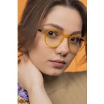LUNOX (189) Lucia Mat Hardal Unisex Ekran Gözlüğü (Siyah Sap Detaylı) Mat Hardal