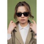 LUNOX (234) Bruna Siyah Polarize Unisex Güneş Gözlüğü Parlak Siyah
