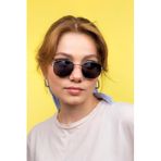 LUNOX (33) Ünisex Gümüş Metal Güneş Gözlüğü (Beşgen) Gümüş