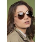 LUNOX (42) Damla Unisex Gold Kahve Güneş Gözlüğü Polarize Kahve