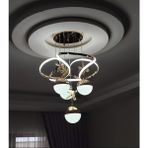 Lunox Floria Orb Kelebek Taş Detaylı Küre LED Sarkıt Avize – Dekoratif Modern Tasarım Avize - 4 - Krom