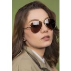 Lunox Unisex Gold Kahve Polarize Damla Güneş Gözlüğü