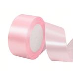 Lunpog 4 cm pembe saten bant, saten dekoratif bant, hediye bandı, geniş şerit, elbise, düğün, vaftiz ve doğum günü hediyesi, saten dekoratif bant, hediye paketi, 22,8 m