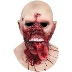 LUNROUG 3D Büyük Ağız Korku Zombi Maskesi, Korkunç Gerçekçi Cadılar Bayramı Cosplay Maskesi, Ürpertici Maskeli Balo Parti Kostüm Aksesuarları