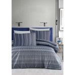 Luoca Patisca Baskılı Saten Çift Kişilik Nevresim Takımı Sırıus - Antrasit - 200 x 220 cm