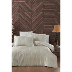Luoca Patisca Dijital Saten Çift Kişilik Nevresim Takımı Degrade - Krem - Bej - 200 x 220 cm