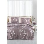 Luoca Patisca Ranforce Tek Kişilik Nevresim Takımı Tıvory Mürdüm - 160 x 220 cm
