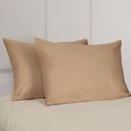 Luoca Patisca Saten 2' Li Yastık Kılıfı Pudra - Kahverengi - 50 x 70