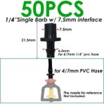 Luoditong Shop SPL11-016-50PCS Tarzı Sprycle Damla Sulama Yağmurlama Sistemi Inç Barb Tee Tek Çift Su Borusu Konnektörü Çapraz Kapatma Bağlantısı Hortumu Bahçe (Yurt Dışından)